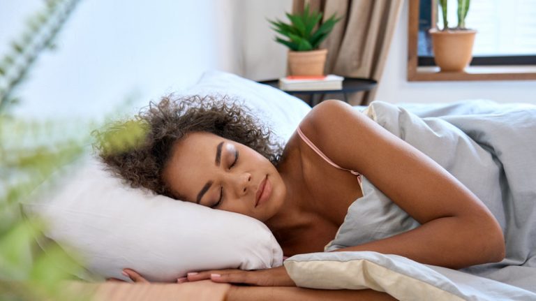 woman sleeping in bed