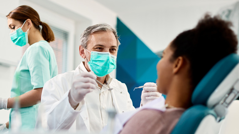 A person getting a dental check-up