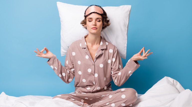 woman meditating while sleeping