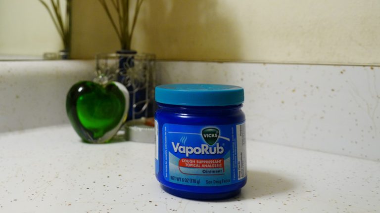 Vicks VapoRub on a counter