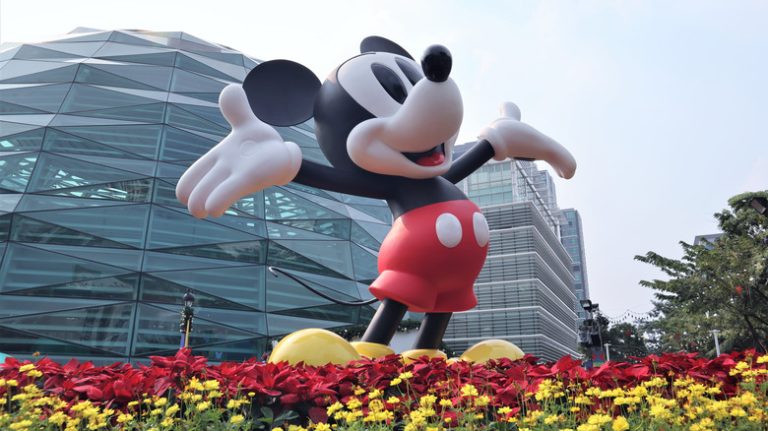 Mickey Mouse statue outside