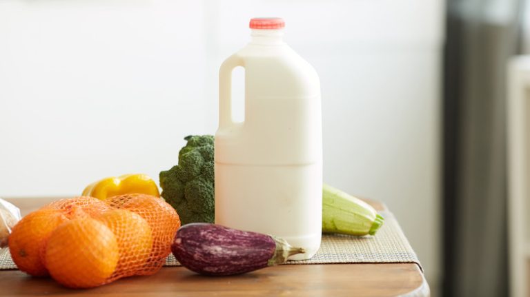 milk carton on table