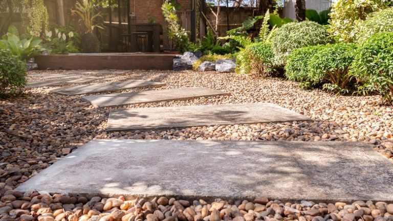 stone path with gravel