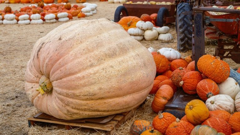 A huge Dill's Atlantic pumpkin