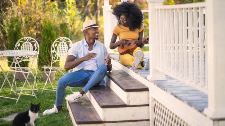 couple sitting on front porch