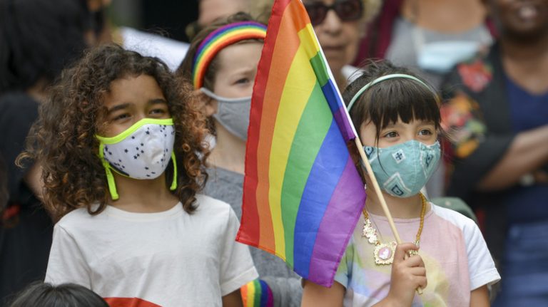 Kids at Pride parade