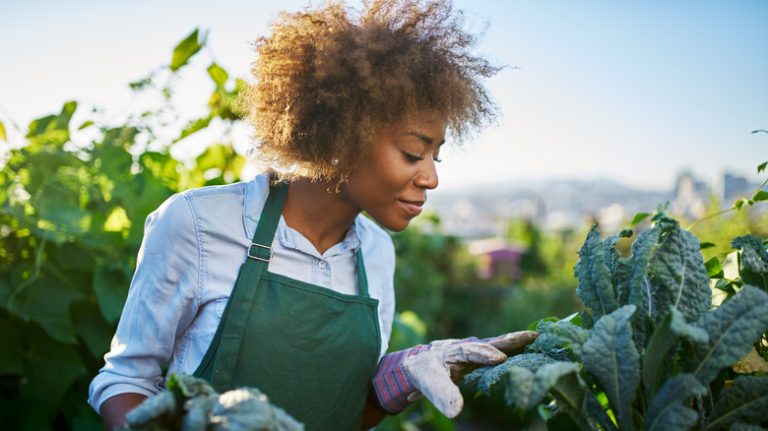 woman gardening