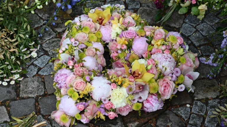 heart-shaped memorial garden