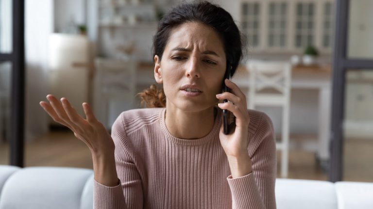 Woman talking on phone