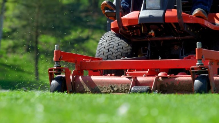 lawn mower cutting grass