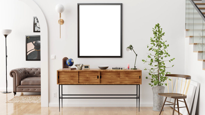 Blank canvas in frame